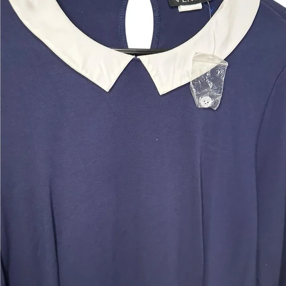 Venus Navy Blue Dress with White Collar size 16 NWOT - Picture 5 of 6